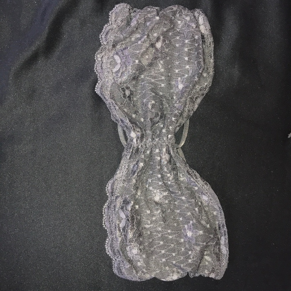 Gray, Lace Bandeau Bra